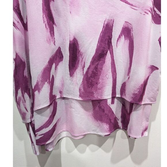 Lane Bryant Purple Swirl Double Layer Asymmetric Shell Cami Tunic Top, 22/24 - Picture 3 of 6